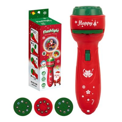 Flashlight Projector for Kids, Christmas Projection Flashlight, 24 Different Christmas Tree Santa Claus Christmas Image Patterns, Kids Projector Flashlight for Christmas Gift Birthday Party (red)