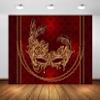 BELECO 8x6ft Fabric Mardi Gras Theme Photography Backdrop Luxury Gold Venetian Carnival Mask with Golden Chains on a Red Velvet Background Masquerade Birthday Party Decorations Photo Studio Props view 1