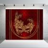 BELECO 8x6ft Fabric Mardi Gras Theme Photography Backdrop Luxury Gold Venetian Carnival Mask with Golden Chains on a Red Velvet Background Masquerade Birthday Party Decorations Photo Studio Props view 3