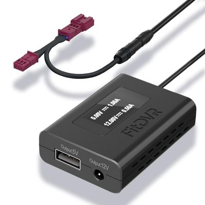 FitDVR Power Adapter (3-Pin) for Ford and Lincoln, Connects to Rain Sensor, LED Display USB Power Source, Easy to Install, 5V 12V Output, for Dash Cam, Radar,D3-042