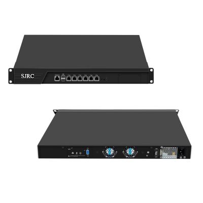 SJRC 19 B250 Core i7 8700 Firewall Hardware LGA 1151, Rackmount 1U Router PC for VPN Server, 19 Inch Rack OPNsense Appliance with 6 x i225V 2.5GbE, VGA, Barebone No RAM/SSD/OS