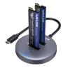 WAVLINK M.2 NVMe SSD Cloner Dock, 10Gbps Dual-Bay NVMe to USB-C/A Enclosure, Supports Offline Clone, UASP, Design for M-Key or M+B Key SSDs in Size 2230/2242/2260/2280/22110, SSD Not Include view 1