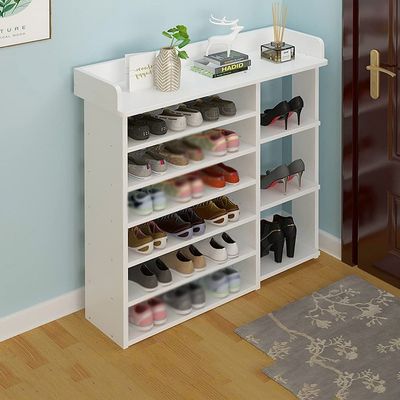 eexbz Shoe Rack Shoe Cabinet 7-Layer Organization Rack Household Kitchen Tableware Storage Rack Living Room Bedroom Corridor Shoe Organizer Rack(White)