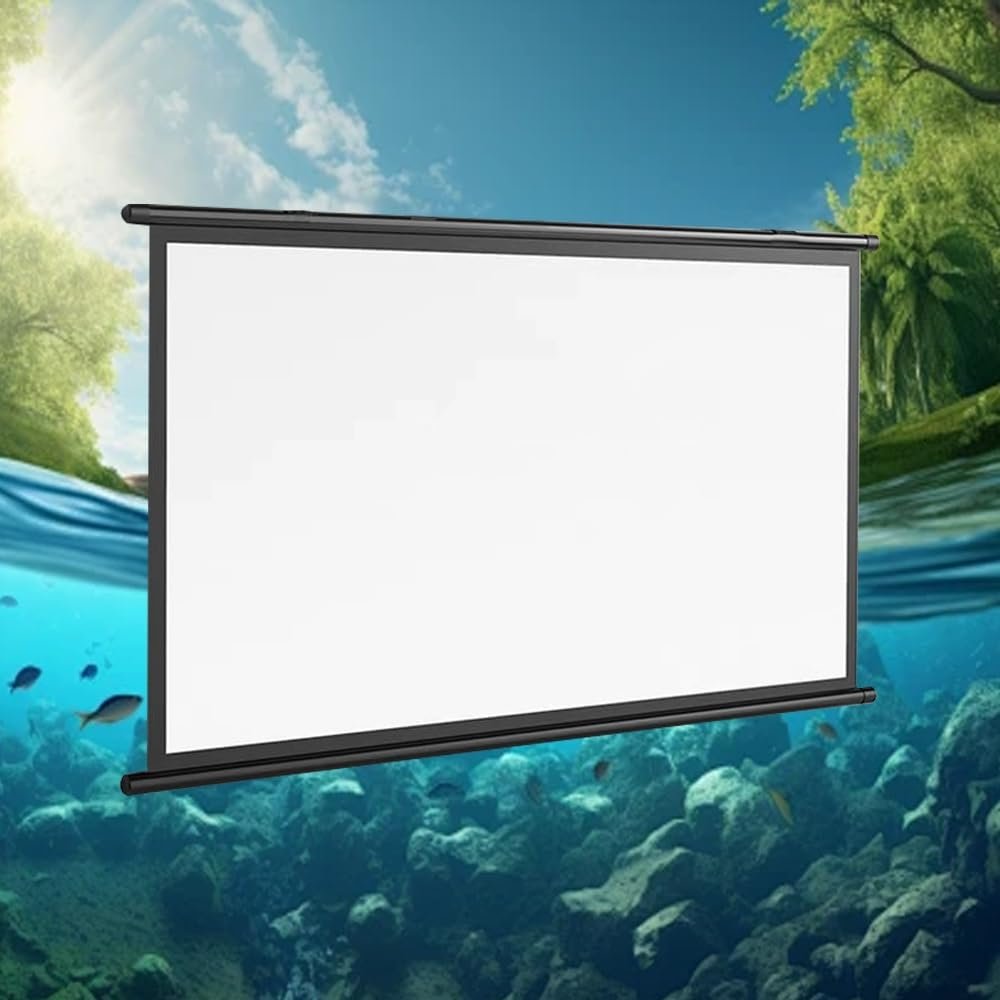 72" Outdoor Projector Screen Manual Pull Down 4:3 16:9 Projection Screen, Wall Mount 4K HD Portable Indoor Home Theater Movie Screen(72in16:9)