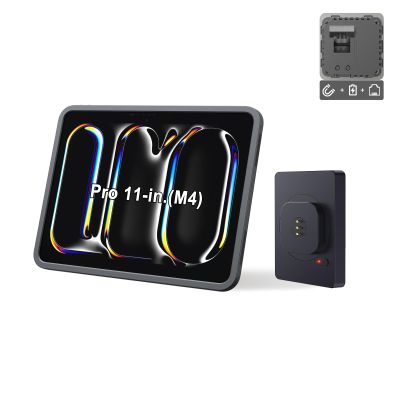 EMONITA Magnetic Wall Mount with Charging Case A11 for iPad Pro 11-Inch (M4). PoE and DC up to 18W Quick Charge, Strong Magnets, 360 Rotation
