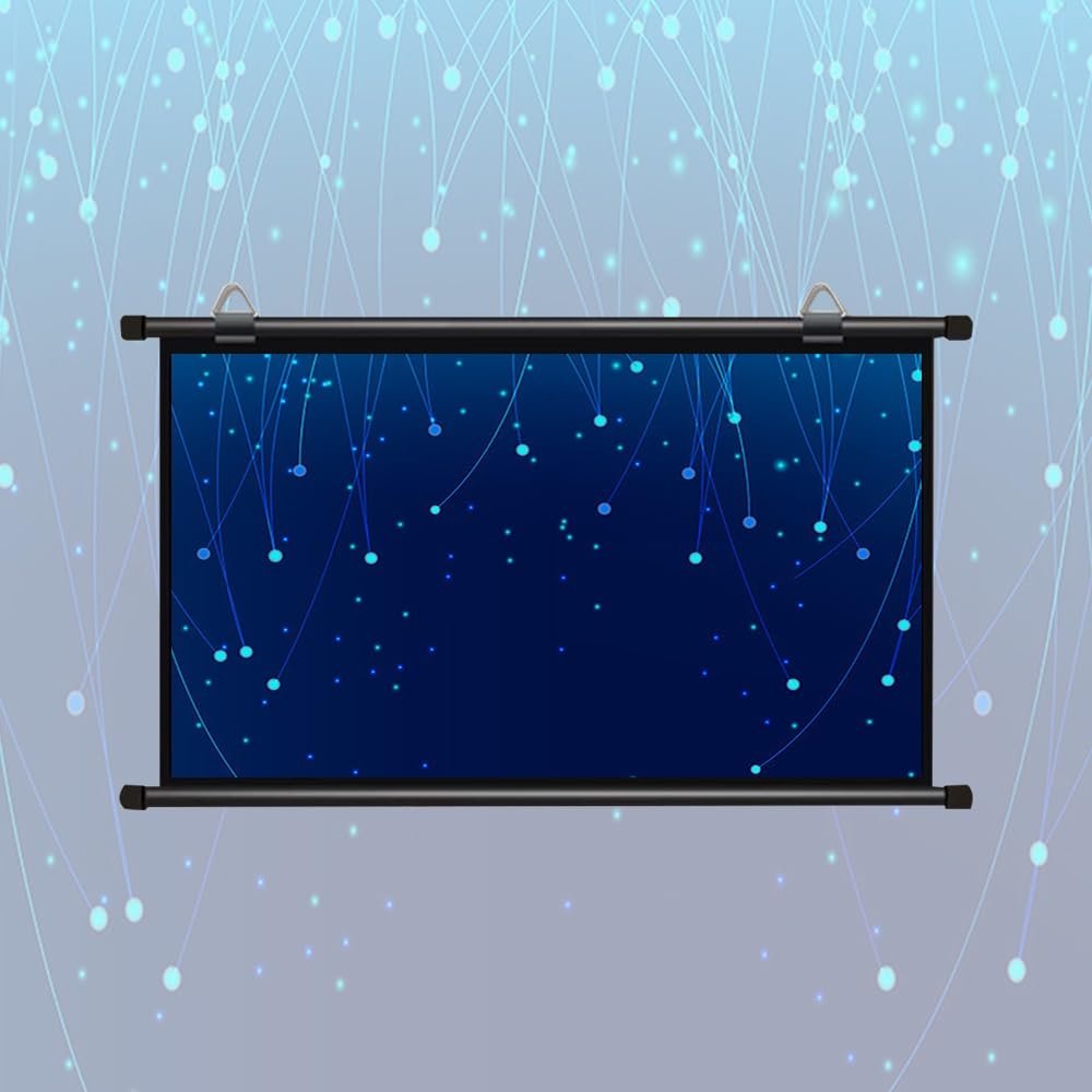 50" 60" 72" Projection Screen Outdoor Projector Screen 4K HD Manual Pull Down Movie Projector Screen for Home Theater Office, Anti-Crease(60in16:9)