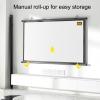 30-72 Inch Portable Foldable White Projector Curtain Projection Screen, Pull Down OutdoorPortable Curtain with Hanging, 16:9/4:3 Portable Movies Screen for Projector Home Theater Outdoor(16:9,30") view 2