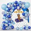 TTQYFNM 6x6ft Royal Prince Baby Shower Round Backdrop Cover Blue and Gold Curtain Crown Our Little Prince Baby Photography Background for Boys 1st Birthday Party Decor Banner Photo Studio Props view 3