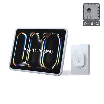EMONITA Magnetic Wall Mount with Charging Case A11 for iPad Pro 11-Inch (M4). PoE and DC up to 18W Quick Charge, Strong Magnets, 360 Rotation