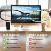 DreamCalf Fashion Fake Glasses Blue Light Blocking Rectangle Glasses for Women with Non Prescription Clear lens view 4