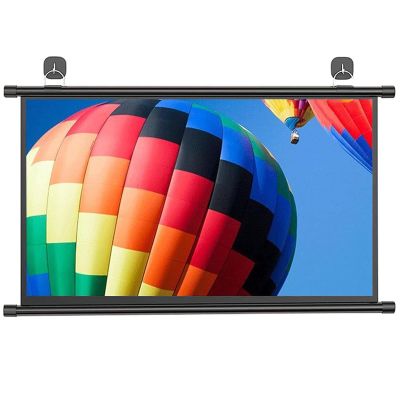 Projector Screen, Portable White Color Projector Curtain Projection Screen 30/40/50/60/72-INCH Diag 16:9/4:3, Projection Screen Movie Home Theater 4K Ultra HD Ready Drop Down(16:9,30")