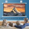 30" 40" 50" 60" 72" Pull Down Projector Screen, 4:3/16:9 Portable Screen for Projector, 4K HD Outdoor Indoor Cinema Screen for Movie Home Theater Backyard Partying(16:9,60in) view 2