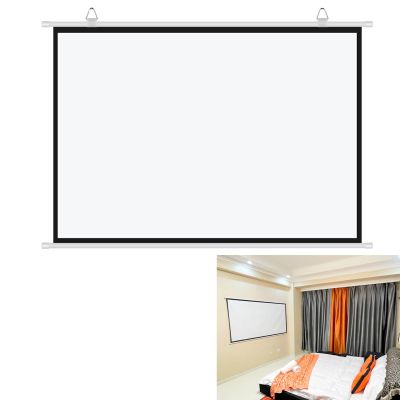 Hoiweqr 30" 40" 50" 60" 72" Projector Screen, 4:3/16:9 Indoor Pull Up Portable Projector Screen, Small Projector Screen, Roll Down Movie Screen for Home Theater Backyard Party Movie Nights(4:3,30in)