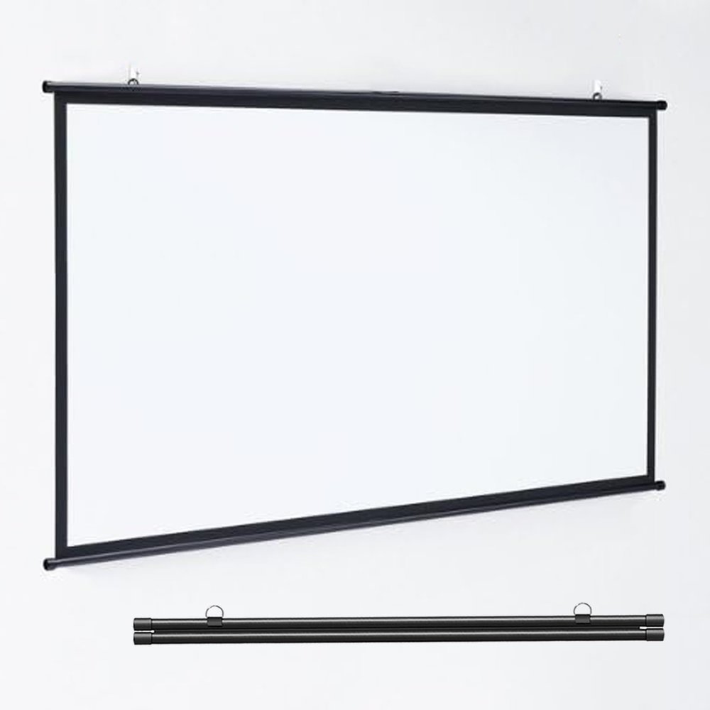 Manual Pull-Down Projector Screen, Roll-Down Retractable Manual Projection Screen, Hanging Projector Curtain, 4:3/16:9 Portable Projector Screen Indoor Outdoor - Home Theater Office Education(4:3,30")