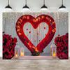 ASDCXZ 15x10ft Valentine's Day Backdrop Romantic Red Rose Heart Arch Photography Background for Wedding Engagement Party Decor Valentine Decorations Photo Booth Props for Couple Celebrations view 1