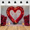 ASDCXZ 15x10ft Valentine's Day Backdrop Romantic Red Rose Heart Arch Photography Background for Wedding Engagement Party Decor Valentine Decorations Photo Booth Props for Couple Celebrations view 2