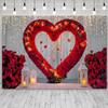 ASDCXZ 15x10ft Valentine's Day Backdrop Romantic Red Rose Heart Arch Photography Background for Wedding Engagement Party Decor Valentine Decorations Photo Booth Props for Couple Celebrations view 3
