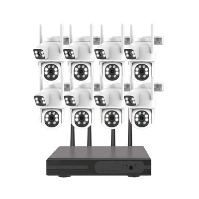 AKAVIG 16CH 4MP Wireless WiFi Security Camera System with 8 Double Lens Cameras, Indoor and Outdoor CCTV Surveillance NVR Kit with Color Night Vision, Human Detection