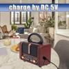 T.TAOMI Retro Portable Radio AM FM SW 3 Band,USB Charging, Shortwave Radio with Bluetooth Speaker,TF Card (Copper) view 2