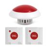 CYSSJF Wireless Caregiver Pager with Strobe Light & Loud Alert, 2 Waterproof Emergency Call Buttons for Seniors, Disabled & Hearing Impaired, Nurse Alert System for Home, Nursing Home, Hospital view 1