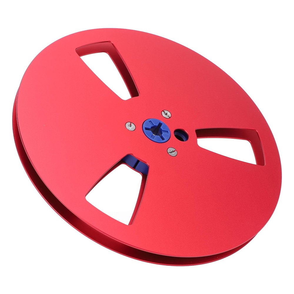 1/4 7 Inch Empty Tape Reel, Open Reel Audio Tape Empty Reel Aluminum Alloy Open Reel Takeup Reel for TEAC for Studer, 3 Holes (Red)