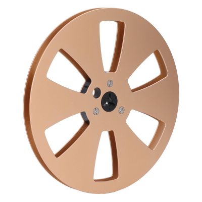 1/4 7 Inch Empty Tape Reel, 3 Holes Aluminum Alloy Open Reel Audio Tape Empty Reel, Tape Takeup Reel to Reel for TEAC for Studer (Gold)