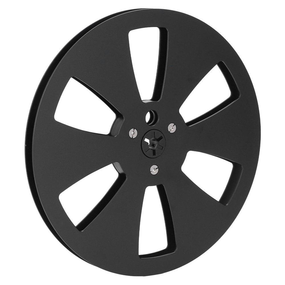 1/4 7 Inch Empty Tape Reel, 3 Holes Aluminum Alloy Open Reel Audio Tape Empty Reel, Tape Takeup Reel to Reel for TEAC for Studer (Black)