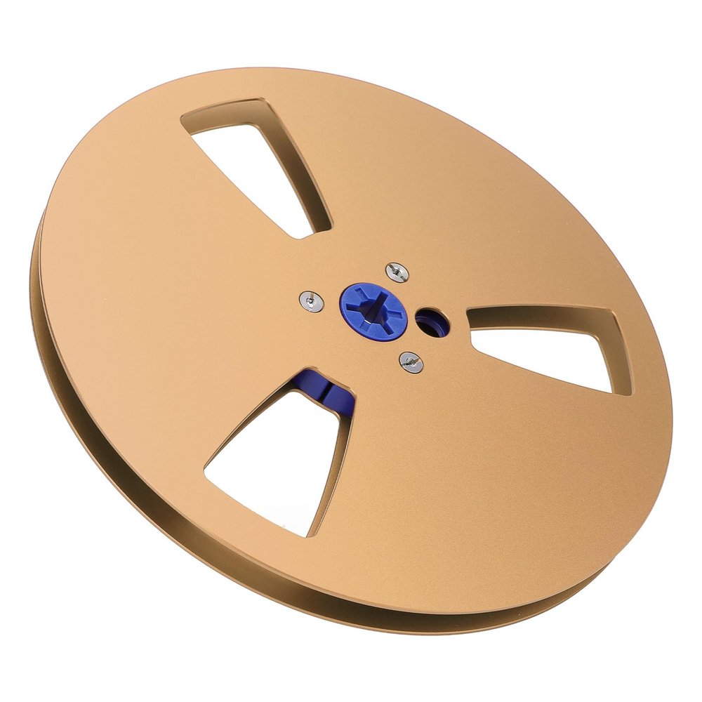 1/4 7 Inch Empty Tape Reel, Open Reel Audio Tape Empty Reel Aluminum Alloy Open Reel Takeup Reel for TEAC for Studer, 3 Holes (Gold)