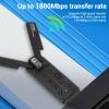 USB Wi Fi Adapter, 2.4G 5G Dual Band USB3.0 Wi Fi 6 Wire Less Network Adapter for PC Desktop Computer Laptop, Support for 10 11 view 2