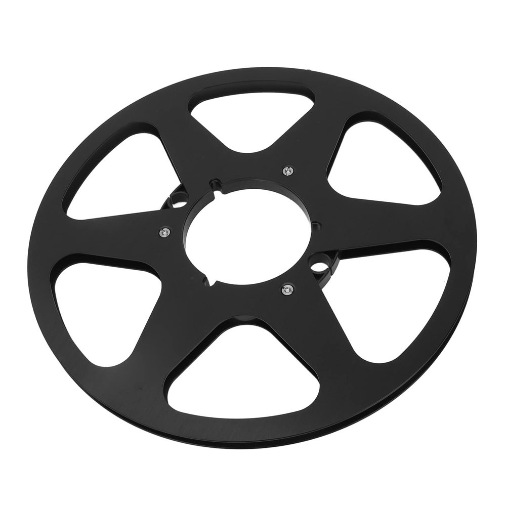 10 Inch Open Reel Take Up Reel 6 Holes Sound Aluminum Take Up Reel Empty Reel for 1/4 Inch Tape (Black)