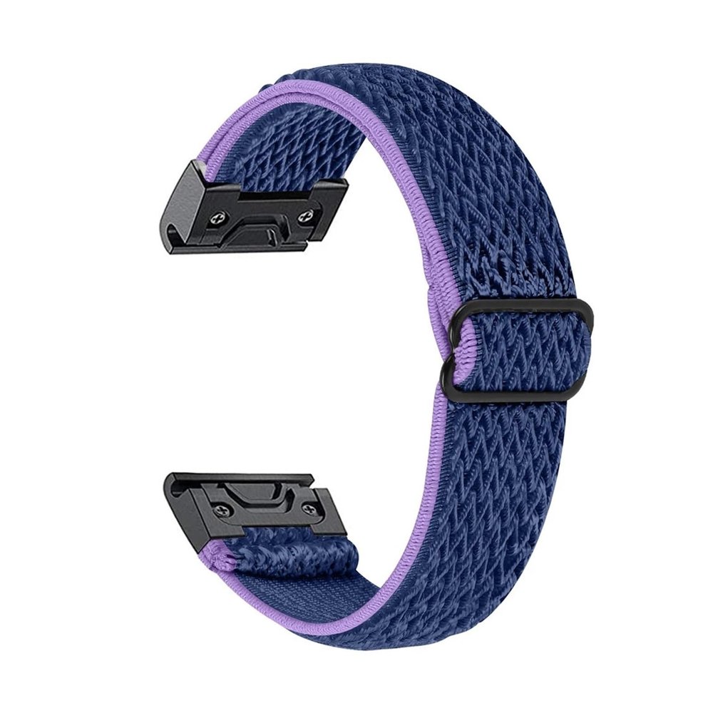 20mm Elastic Nylon Strap For Garmin Fenix 7S 6S Pro 5S Plus Woven Sports Watch Band Loop For Garmin Fenix 8 43mm Clasp(Blue-Purple,20mm Fenix 6S)