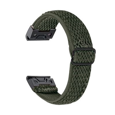 20mm Elastic Nylon Strap For Garmin Fenix 7S 6S Pro 5S Plus Woven Sports Watch Band Loop For Garmin Fenix 8 43mm Clasp(Army green,20mm Fenix 8 43MM)