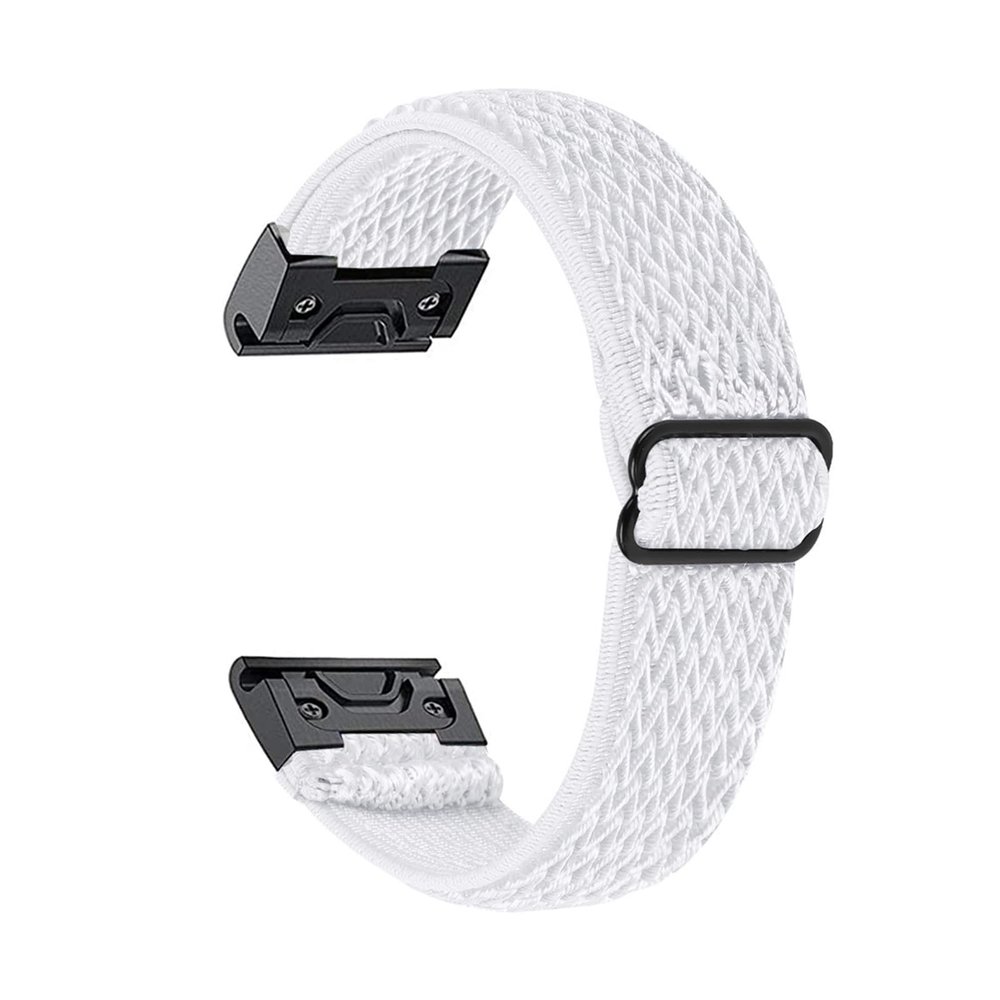 20mm Elastic Nylon Strap For Garmin Fenix 7S 6S Pro 5S Plus Woven Sports Watch Band Loop For Garmin Fenix 8 43mm Clasp(WHITE,20mm Fenix 5S)