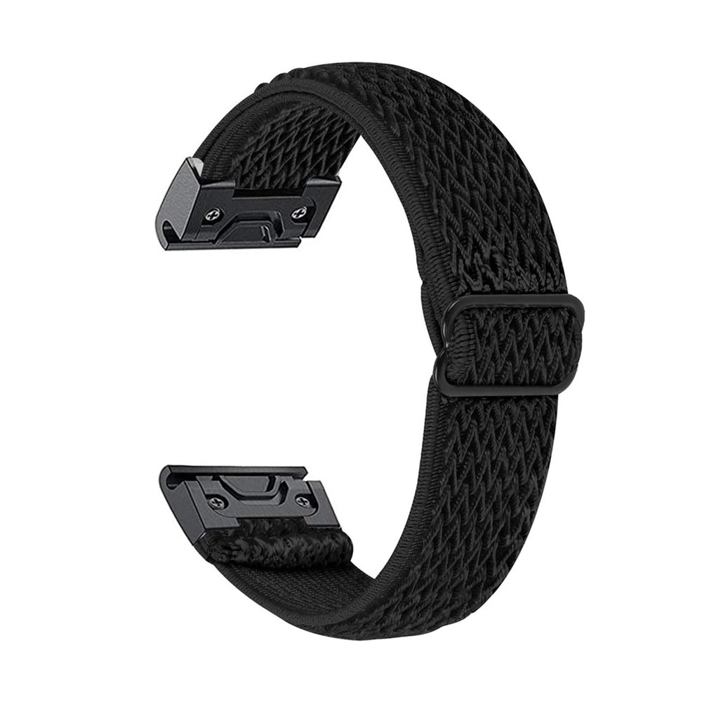 20mm Elastic Nylon Strap For Garmin Fenix 7S 6S Pro 5S Plus Woven Sports Watch Band Loop For Garmin Fenix 8 43mm Clasp(Black,20mm)