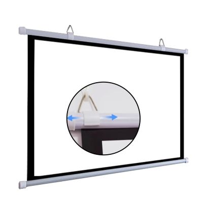 Projection Screen 30" 40" 50" 60" 72" Movie Screen Projector Screen, 4K HD Manual Pull Down Projector Screen, Outdoor Movie Screen, for Home Theater Backyard Night(16:9,60in)