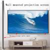Projection Screen 30" 40" 50" 60" 72" Movie Screen Projector Screen, 4K HD Manual Pull Down Projector Screen, Outdoor Movie Screen, for Home Theater Backyard Night(16:9,60in) view 2