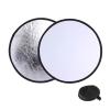 2 in 1 Photography Lighting Reflectors Round Folding Portable Camera Photo Reflector Diffuser for Photography Reflector Portrait Still Life Fill Light - Silver & White (60cm 2in1) view 1