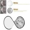 2 in 1 Photography Lighting Reflectors Round Folding Portable Camera Photo Reflector Diffuser for Photography Reflector Portrait Still Life Fill Light - Silver & White (60cm 2in1) view 3