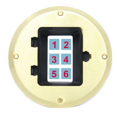 RiteAV Custom 6 Port Wall Plate Recessed Floor Box [Gold-Brass]