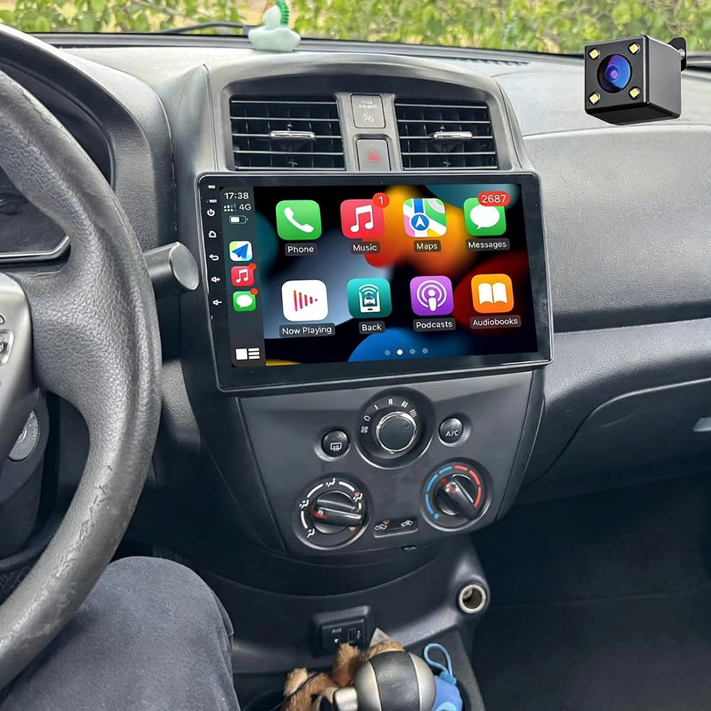10.1 inch Android13 Car Radio Stereo for Nissan Versa Sedan 2015 2016 2017 2018 2019 Touch Screen W/Carplay & Android Auto GPS Bluetooth Wi-FI/Steering Wheel Control/AHD Camera [2GB+32GB]