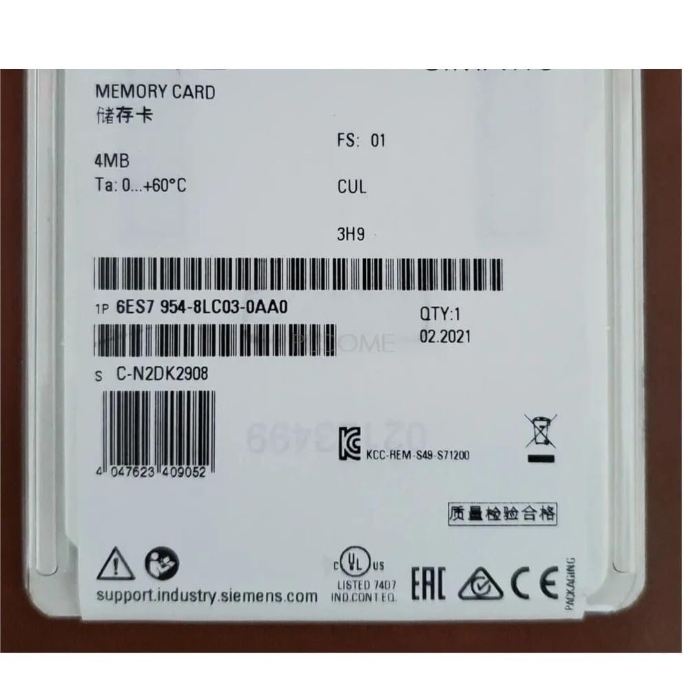 Glintique New 6ES7954-8LC03-0AA0 8LE03 8LF03 8LL03 8LP02 8LT03 Memory Card Compatible with S7-1200 S7-1500 PLC(8LL03 256M)