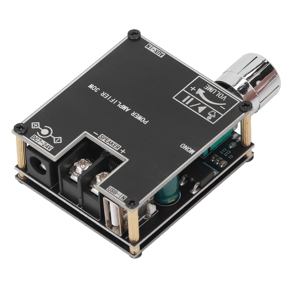 Audible Amplifier Module High Power Digital Stereo Amplifier Board for BT AUX USB Input DC9-24V