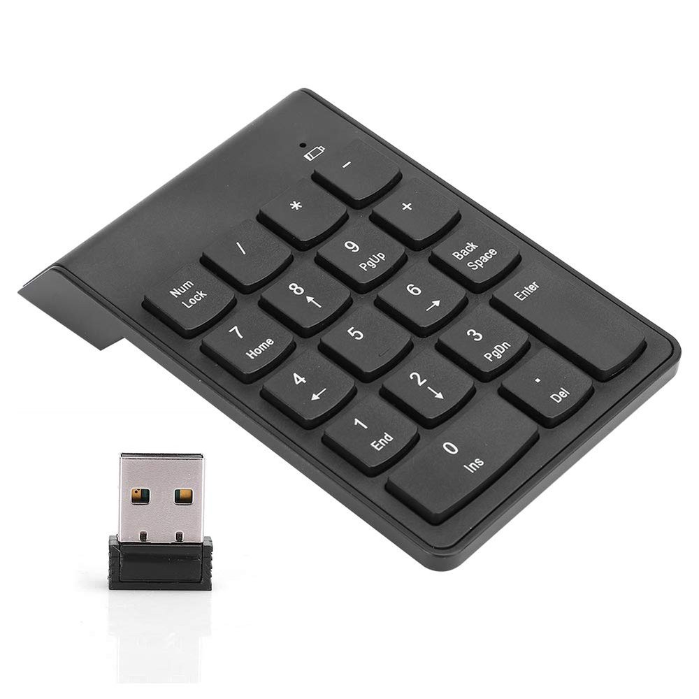 TIKATARER Number Pad, Mini Digital Keyboard USB Number Pad for Laptop Numeric Keypads 2.4GHz 18 Key Financial Accounting Keypad for PC/Desktop (Black)