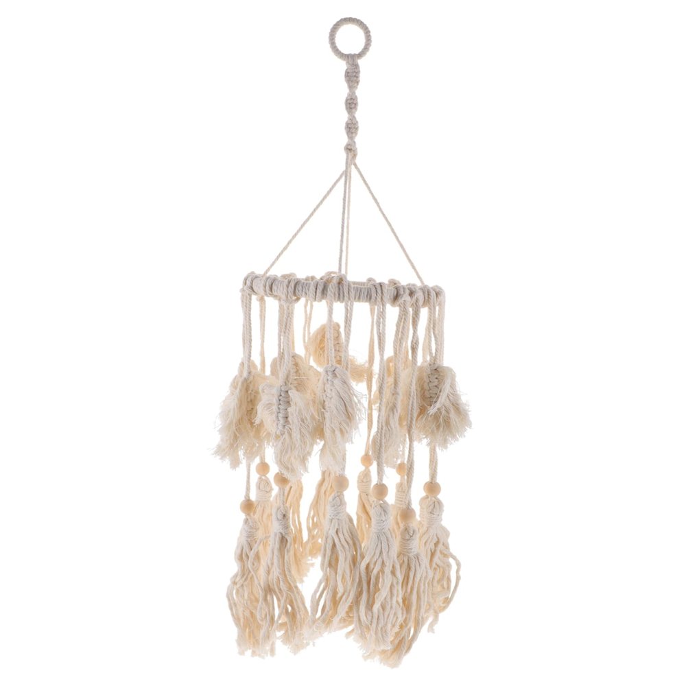 ANDRESLAD Cotton Rope Woven Lampshade Bohemian Style Pendant Light Cover Home Decor Lamp Accessory