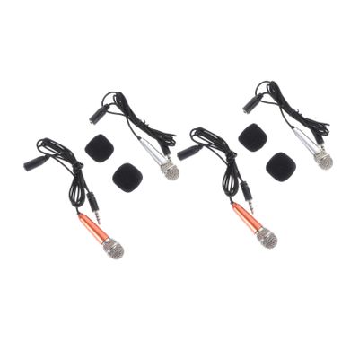 NULYLU 4pcs Mini Portable Microphone for Microphones for Singing Compatible Laptops and Phones Stylish Design for Outdoor Use and Interviews