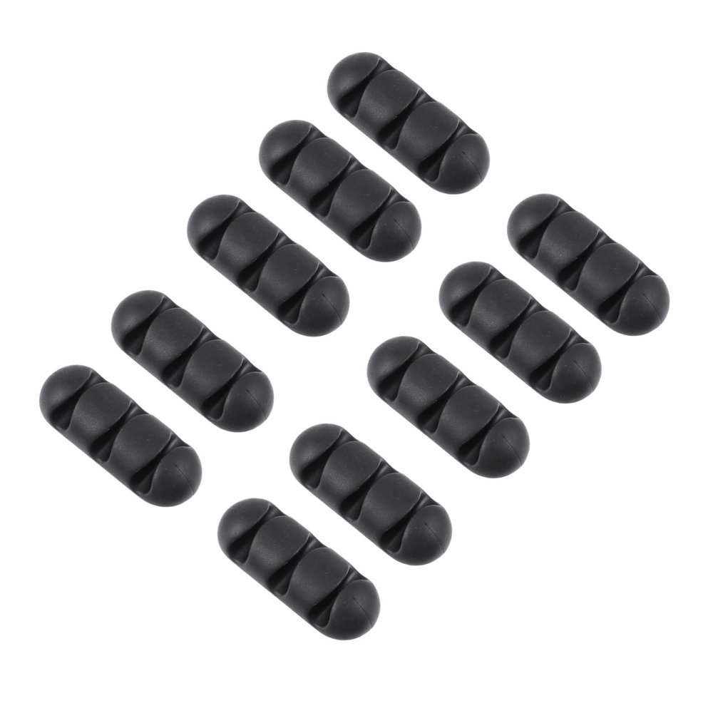 BELLIFFY 10pcs Desktop Cable Holder TPR Self-Adhesive Slot Cord Organizer for Cable Management for USB Power Cords and Headphones Easy to Install and Use