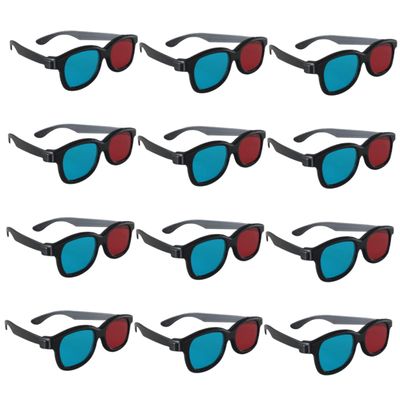 HOMSFOU 20pcs Red Blue Glasses for Men Women Stereoscopic Movie Glasses Frames Compact for Traveling Video Games