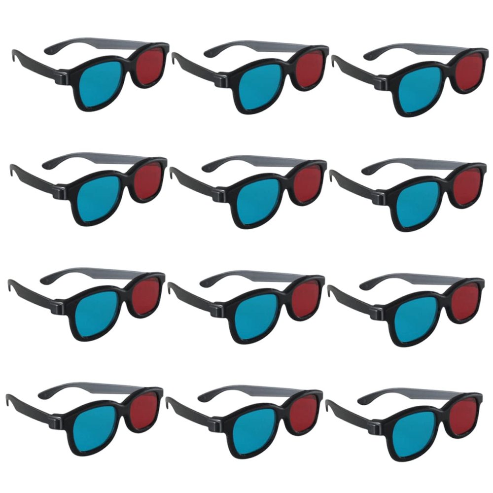 HOMSFOU 20pcs Red Blue Glasses for Men Women Stereoscopic Movie Glasses Frames Compact for Traveling Video Games