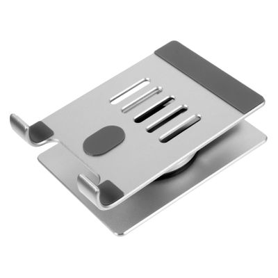 HOMSFOU Folding Desk Phone Holder Aluminum Alloy Phone Stand for Desk Rotation Tablet Mount