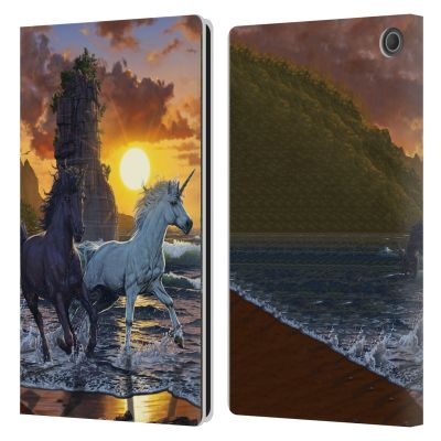 Head Case Designs Officially Licensed Vincent HIE Unicorns On The Beach Key Art Leather Wallet Case Compatible with Amazon Fire Max 11 2023